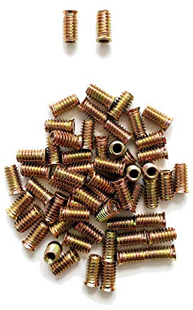 LIKERAINY 75 Stück Gewindebuchse Einschrauben mit Abdeckrand M8x25mm Gewindemutter Eisen Verzinkt Einschlagmutter Innensechskant Gewinde-Einsatz Holzmuttern Gewinde-Muffen Schrauben