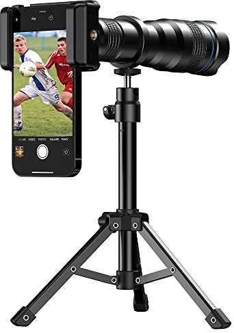 Apexel HD 36X Lente Teleobjetivo, Teleobjetivo Móvil Lente con Trípode para iPhone 12 / 11pro, Samsung Huawei y la mayoría de los Smartphone