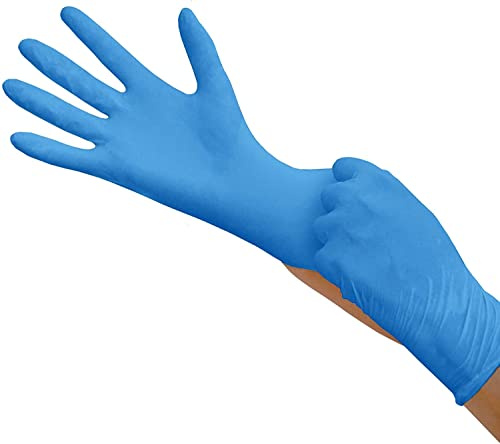 GUADAGNO PACK 100 pz Guanti monouso nitrile blu, guanti usa e getta, Guanto senza polvere non in lattice S