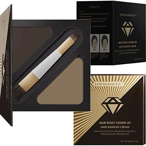 Root Cover Up Cream - Root Touch Up Hair Cream, Temporary Hair Color Dye Hairline Creams Instantly Conceals Hair Loss, Cover Greys And Touch Up Highlights, Stain-Proof 48 Hour Durable Durable, Large Capacity Formula, Hair Creams For Thinning Hair, Cruelty-free, Hair Toppers For Women & Men (Dark Brown & Light Brown)