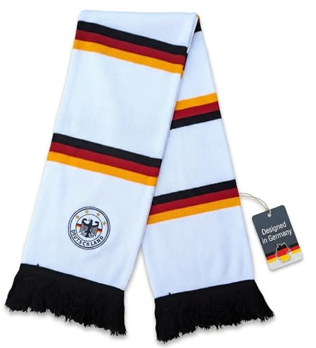 Generisch Deutschland Schal, Fanschal (Strickschal bestickt – 4 WM-Sterne Stickerei)