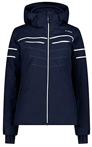CMP Protect Damen Skijacke mit abnehmbarer Kapuze, Grau, Größe 40, Code 31W0216-U911, Schwarz