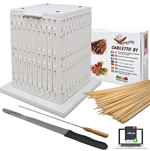 Antech CUBO ROSTICINI 81 Pcs with knife, 100 sticks, Polypropylene, for Meat, Fish, Fruit, Kebab, Barbecue SOUVLAKY