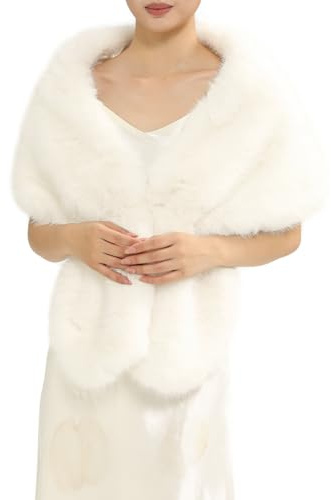 MELIFLUOS DESIGNED IN SPAIN Fur Collar Scarf for Women Faux Fur Scarves Neck Shrug for Fall Winter Coat Dress (FC06-1)