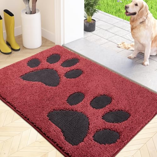 FCSDETAIL Schmutzfangmatte waschbar 60 x 90 cm, Fußmatte Innen, absorbierend Fussmatte, rutschfeste Sauberlaufmatte, wasserdicht Teppich für Hund, Eingang, nasse Pfoten | rutschfeste waschbar Sauberlaufmatte, Teppich für Hund, Eingang, nasse Pfoten