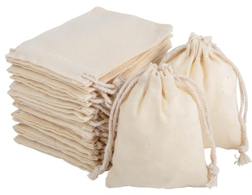 30 Sacs en Lin 7x9cm, Petit Sac Cadeau Avec Cordon de Serrage, Pochon Tissu Mariage, Sac Cafe Toile (7x9cm-30pcs(Coton))
