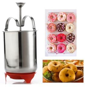 AARNAV Stainless Steel Doughnuts Maker with Stand | Medu Vada Maker Machine with Stand | Medu Vada and Donut Maker Machine For Perfectly Shaped Homemade Donuts and Crispy Medu Vadas