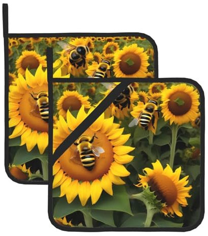 Girasole Ape Stampa Porta Pentola, Contenitori di Pentola per Cucina, Hot Pads, Resistente al Calore Presine per Cottura Cottura
