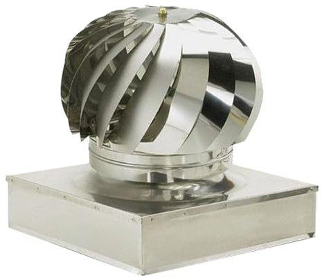 Briconess.com Fumaiolo comignolo Girevole Quadrato e Rettangolare in Acciaio Inox con Base Bassa - Base Quadrata 47x47 cm