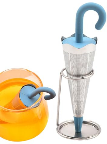 tongfeng Regenschirm Edelstahl Teesieb Teefilter - Teefilter Für Losen Tee - Lustig Teeei Filt - Wiederverwendbares Feinmaschiges Teesieb Mit Abtropfschale Lustig Teeei Filt Für Die Meiste