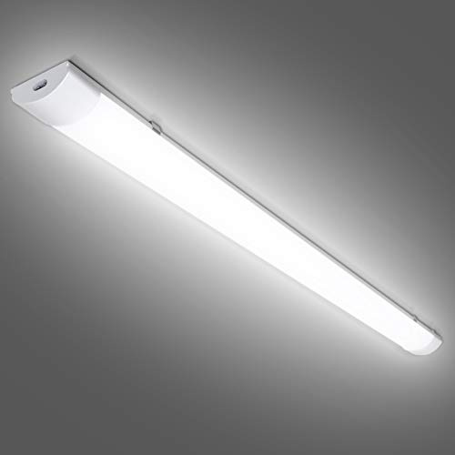 Tubiaz LED Feuchtraumleuchte 120cm (2.5CM Höhe), Led Röhre 36W 4000K Feuchtraumlampe Neutralweiß, IP65 Wasserdicht, Wannenleuchte für Garage Keller Werkstatt Feuchtraum Bad Büro Warenhaus