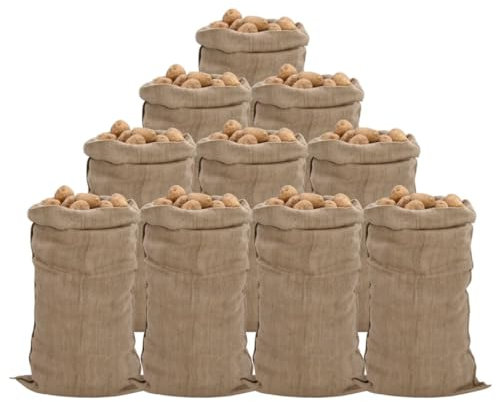 vidaXL Sacos de Yute 10 Unidades 65x135 cm 100% Yute 340 g/m²