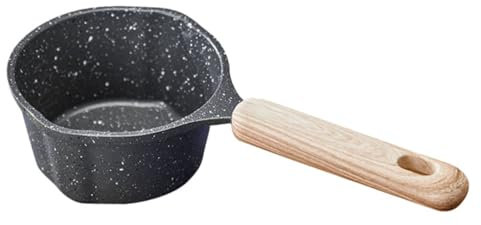 Zerodeko Mini Non-Stick Milk Pot Butter Melting Saucepan Spout 250ml Thickened Maifan Stone Coating Kitchen Cooking Pan for Indoor Use