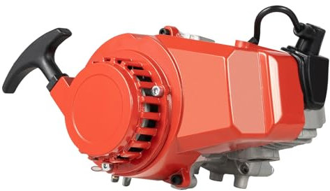 JDBDU 2-Takt 49 CC Motor, Dirtbike Motor Pocket-Bike Motor Mit Getriebe Vergaser, 3PS Mini Motoren Engine Luftgekühltem Dirtbike Benzinmotor für ATV Quad Roller Scooter