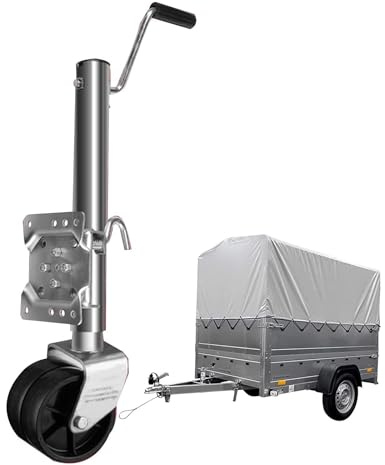 QICBYING Rueda Jockey De Remolque con 1 Soporte De Abrazadera Colgante Rueda De Apoyo - Ruedas De Remolque De Alta Resistencia, con Rueda Doble De 15cm, Carga Vertical De 675 Kg, para Barco, Caravana