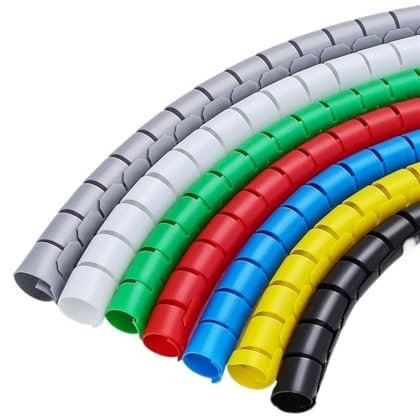 Spiral Wickeln 1 Meter Cable Wire Spiral Wrap 8mm 10mm 20mm 22mm 28mm 42mm Pipe Protection Winding Line Organizer Protector Schlauch Abdeckung(Color:White,Size:10mm inside diameter)
