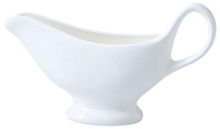 CAFIEDR Saucer Porcelain Gravy Sauce Boat Gravy Sauce Boat Saucer Stand Traditional Porcelain Gravy Sauce Boat with Saucer Porcelain Gravy Boat Dish(One Color Medium)