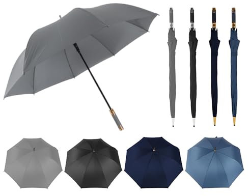 ANGIX Golf Umbrella 94cm, Windproof, Extra Large Oversized Umbrella with Straight Handle, Rainproof with UV Protection, Automatic Open, Wind Resistant Stick Umbrellas for Women & Men (Assorted Colors)