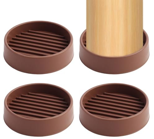 FunWorth Rubber Castor Cups 2 Inch, 4PCS Round Furniture Coasters Cups Floor Protectors, Carpet Protector Cups Sofa Feet Protectors for Wooden Floors