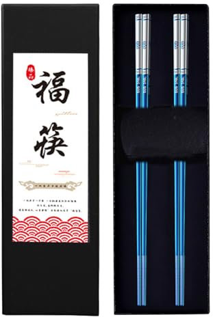 ukfisy Palillos de metal, 2 pares de palillos de acero inoxidable 316 reutilizables con patrón de escritura tradicional chino, aptos para lavavajillas, palillos para sushi y platos asiáticos