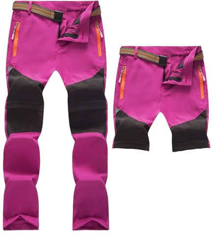 Echinodon Kinder 2-in-1 Outdoorhose Zip Off Hose Wasserabweisend Schnelltrocknend Jungen Mädchen Dünn Leicht Sommerhose Wanderhose Trekkinghose