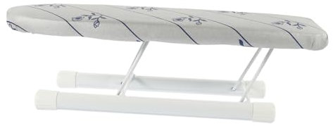 IMIKEYA Table à Repasser Pliable Mini Design Compact Support Stable pour Vêtements et Revêtement en Tissu Argenté Antidérapant Maison