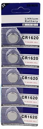 Lot de 5 piles bouton CR1620 3 V pour appareils électroniques à faible puissance