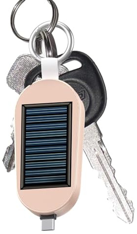 Power Bank with Solar Charger - Type C Keychain | Portable Power 3000mAh Wireless Charging Clock for Outdoor Camping Travel