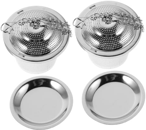 Cabilock 2 Pièces Infuseur à Thé Acier Inoxydable Passoire Boule Réutilisable avec Chaîne Allongée Filtre à Lâches pour Infusion Rapide Maison et Lot