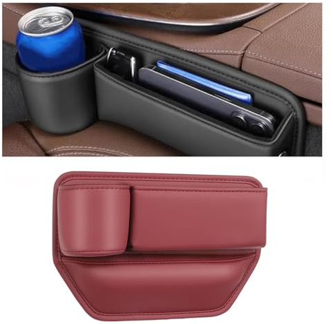 Caja Organizador Asiento Coche para v&w Golf 1996-2009 Portavasos de Cuero Coche, Bolsa para Huecos Asientos, Organizador para Rellenar Huecos, Accesorio Interior