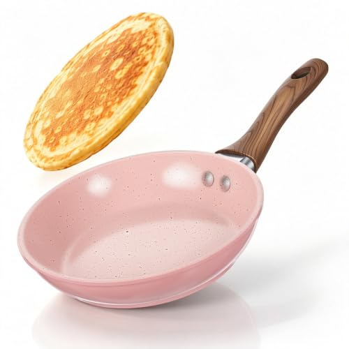 VALICLUD Small Induction Frying Pan 16cm Non Stick Egg Skillet for Home Cooking Mini Fry Pan for Sausages Burgers Seafood Vegetables and Pancakes Gas Stove Compatible 1 X Skillet
