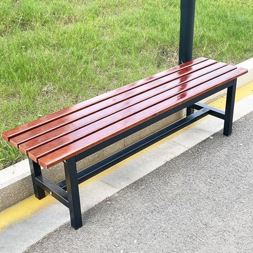 Metall Gusseisen Gartenbank Metallrahmen Gartenbank Metall Wetterfest Modern Starke Tragfähigkeit für Drinnen und Draußen Ohne Rückenlehne für Balkon, Hof, Garten(Brown,200*37*45cm/78.7*14.6*17.7in)