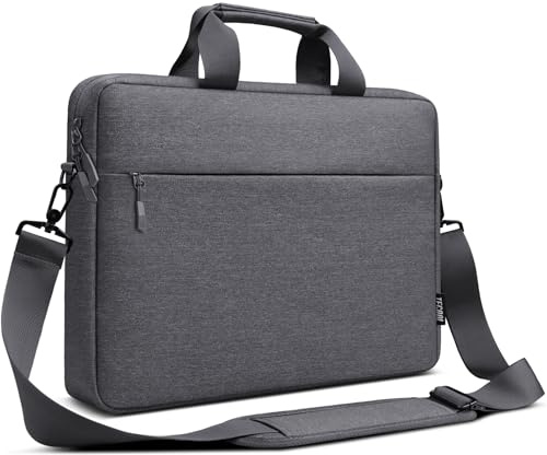 TECOOL 15,6 16 Zoll Laptoptasche Schultertasche Umhängetasche Tasche | Wasserdicht Aktentasche für 15 15,6 16'' Lenovo Acer ASUS Dell HP Notebook Laptop, MacBook Pro 16 M5 M4 M3, Dunkelgrau
