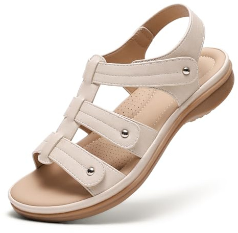 Littleplum Sandales pour Femmes à Soutien Plantaire Sandales Confortables Sandales plates d'été