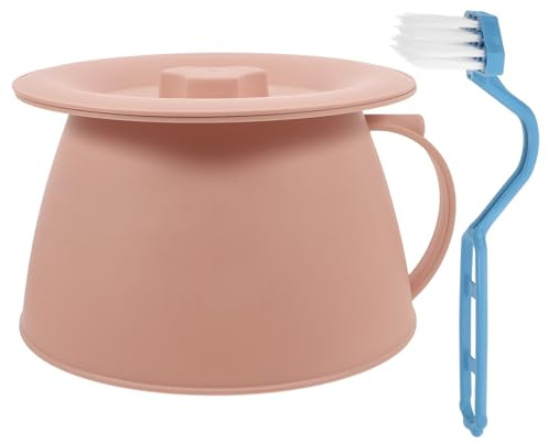 Orinal Portátil con Tapa y Cepillo, Plástico, para Ancianos y Bebés | 1 Set, Uso en Hogar y Hospitales, Estable y Fácil de Limpiar, Accesorio de Limpieza Incluido