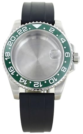 1st Silver Dykfodral for män for 40 mm GMT klockfodral Rem NH34 NH35 NH36 NH38 Miyota 8215 8205 Eta2824 Movement Safirkristall(NO.7 GMT-Green,For 8215)