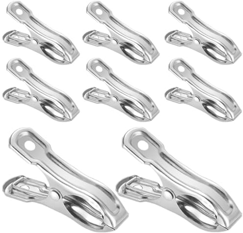 FOMIYES Pinzas para Invernadero de Acero Inoxidable, Paquete de 20 Unidades, Clips Antiviento para Jardín y Cubierta de Parasol, Tamaño Pequeño y Resistente para Fijación en Exteriores