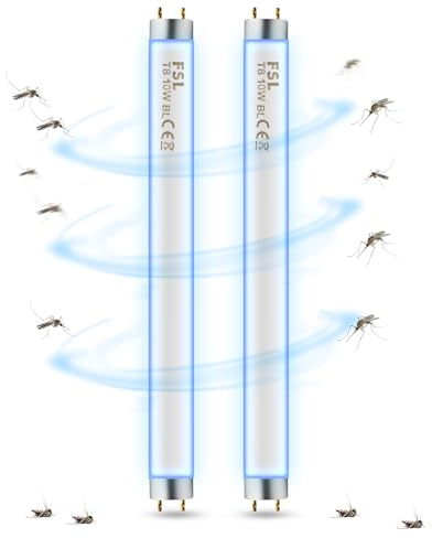 YYBCAN FSL T8 F10W BL Ampoule de rechange pour Lampe Tue Mouche, Tube UV de 34.5cm pour la Tueur de moustique/Tueur insecte de 20W(2 pièces)