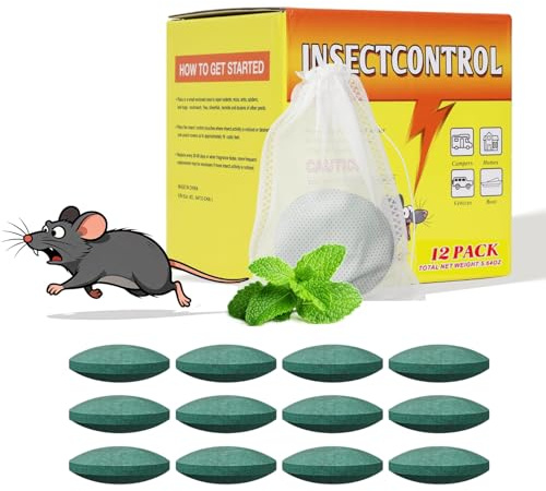 Sinlay Rattengift Extra Stark mit Netz, 12 Stück Mäusegift & Rattenköder, Rattengift Portionsköder mit Pfefferminzöl, Mäuse Vertreiben & Rattenabwehr für Haus, Garage & Garten, Mäuseköder & Mäusegift