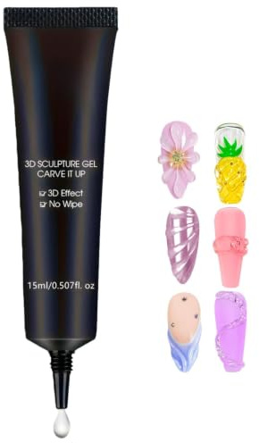 Gel de Colle à Ongles 15ML,Colle Faux Ongles Gel,Colle Ongle à Séchage Rapide,Longue Tenue Pour Capsules Claires,Soft Gel Tips, Gel de Construction Ongles 3D,DIY Manucure