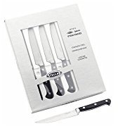 Stellar Classic Set of 6 Steak Knives with Serrated Edge Blades in Gift Box, Stainless Steel, Triple Riveted Handles, Dishwasher Safe