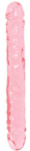 Doc Johnson Crystal Jellies - Jr. Double Dong - 12 - Double Sided Dildo - Pink