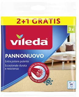 Vileda pannonuovo Set 3, 50% Viskose, 35% Mikrofasertücher, 15% Baumwolle, beige, 1,8 x 19 x 20 cm