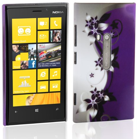 Cadorabo - Hard Cover für Nokia Lumia 800 - Case Cover Schutzhülle Bumper im Design: LILA VEILCHEN
