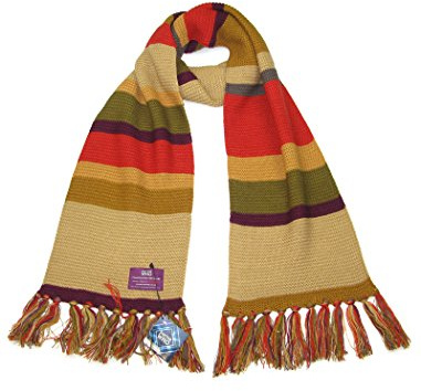 DOCTOR WHO Vierter Doktor (Tom Baker) Kurzer Schal Fanartikel von LOVARZI | Klassisches Design in Praktischer Länge, Inklusive Tragetasche, Gefragtes Merchandise, Official BBC Lizenzierte Doktor Who