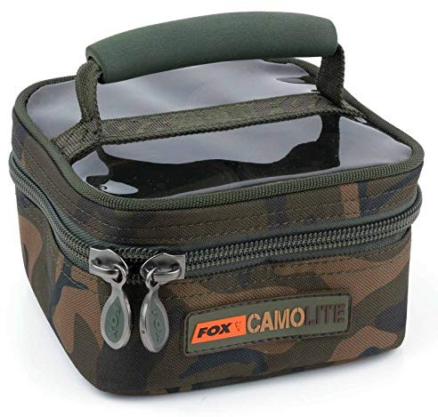 Fox Camolite Glug 6 Pot case 16x16x10cm - Ködertasche für Karpfenköder, Angeltasche für Boilies & Pellets, Tackletasche für Köder