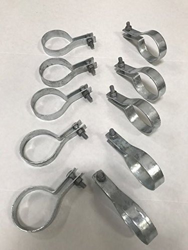 FENCESMART4U (10 Pack) Tension Bands with Bolts & Nuts for Chain Link Fence, Gate, Posts (4)