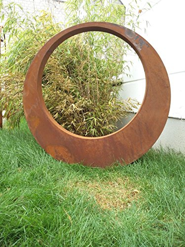 Zen Man Edelrost Gartenstecker Rost Gartenskulptur (aus Metall) Garten Figure Glück Symbol Gartendeko H75*75 * 5cm 031510-1