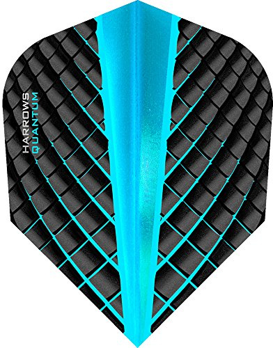 Harrows Quantum Dart Flights, 100 Micron – Standard – 3D Effekt – 1 Set (3), aqua blue