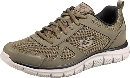 Skechers Track Scloric, Basket Homme, Olive/Schwarz, 46 EU